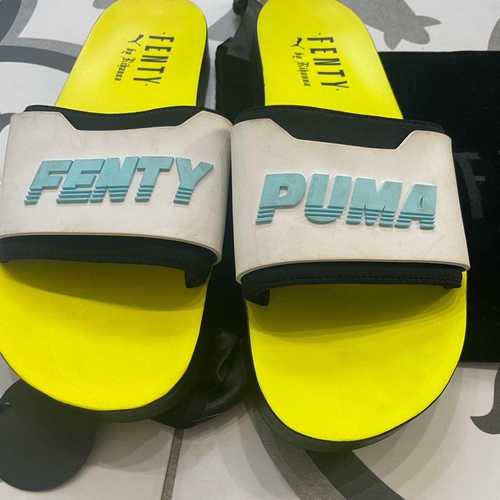 Fenty Puma Yellow Slides